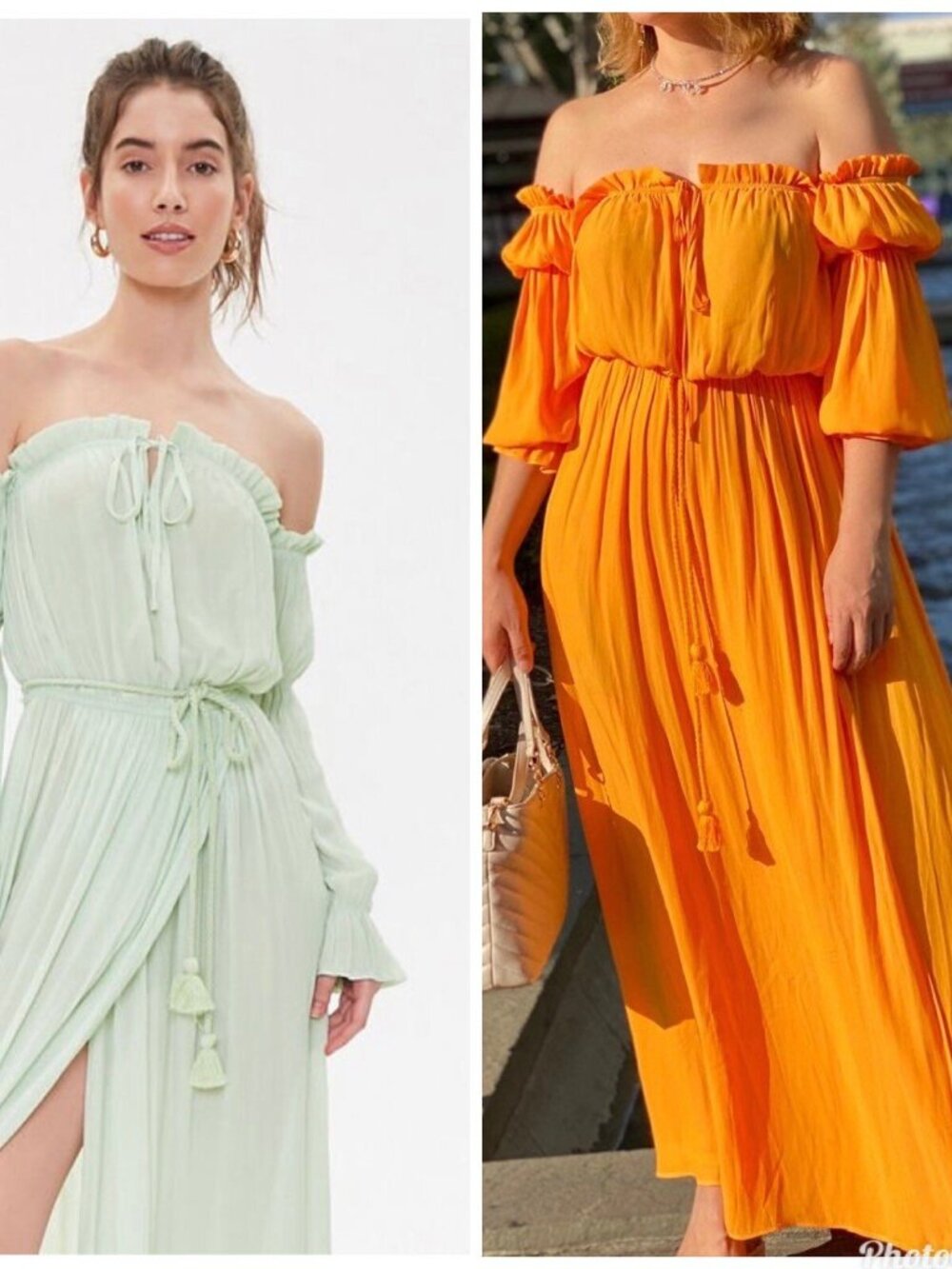 Forever 21 Marigold Off-the-Shoulder Maxi Dress Small S